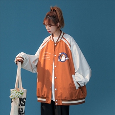 中性风23新款秋季新款时尚卡通印花夹克棒球服外套JK880P65控88，男装夹克，A247A