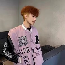 A202-P65美式复古字母刺绣拼色棒球服夹克男女宽松潮牌立领，男装夹克，电商B323A