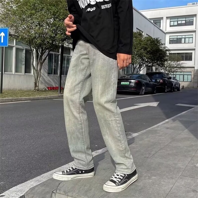 美式牛仔裤男春秋新款休闲直筒裤N959P38,男装牛仔裤,星座1116-2