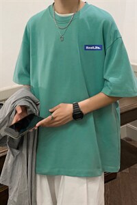 重磅！短袖T恤男士纯棉半袖男港风印花体恤衫男T323-P20图片