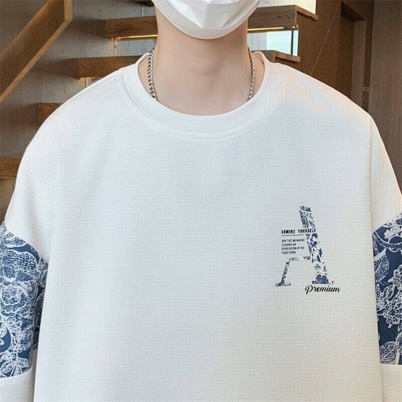 TZ25301-P55夏季休闲T恤短裤男两件套港风学生宽松短袖运动套装,男装牛仔裤,电商D310B