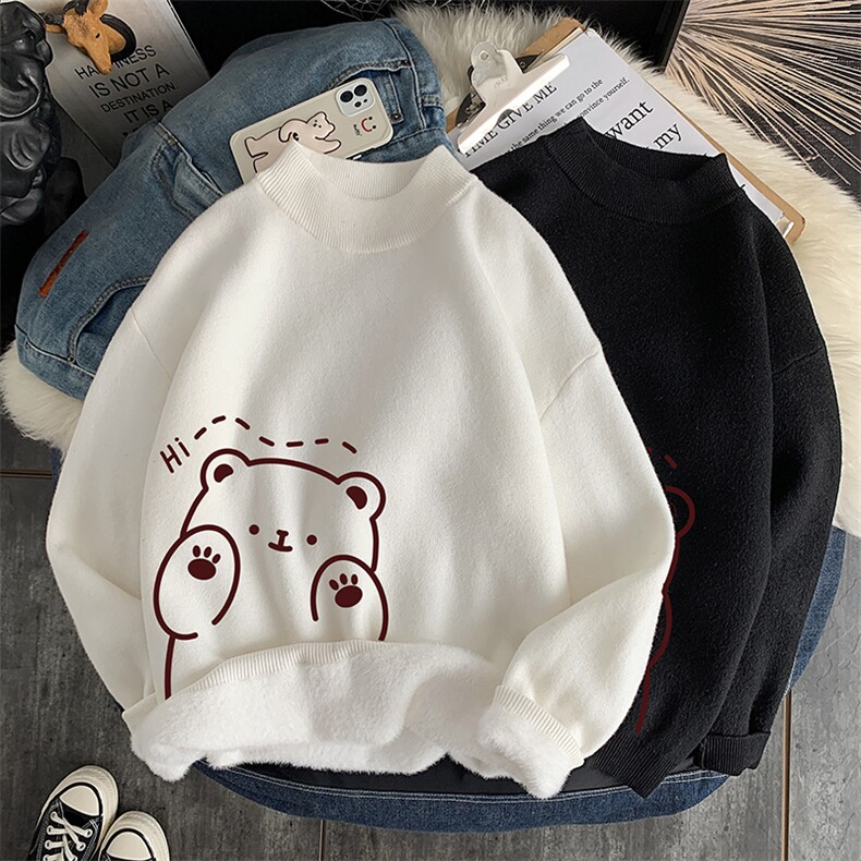 M18236-P45加绒款-P65半高领毛衣男士大码针织衫男毛线衣男，男装针织衫/毛衣，电商A040