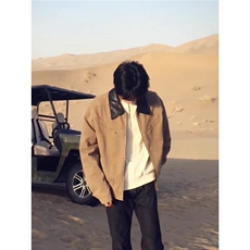 JK982-P75复古棕色哈灵顿夹克，男装夹克，电商B323A