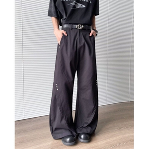 美式垂感铆钉弯刀休闲西裤男士潮牌cleanfit宽松长裤子K6137-P53图片