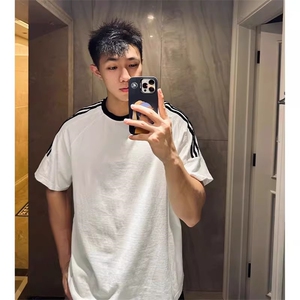 得物抖音 双纱品质 支持退换 260克重磅三杠织带纯棉T恤ZD2601P22图片