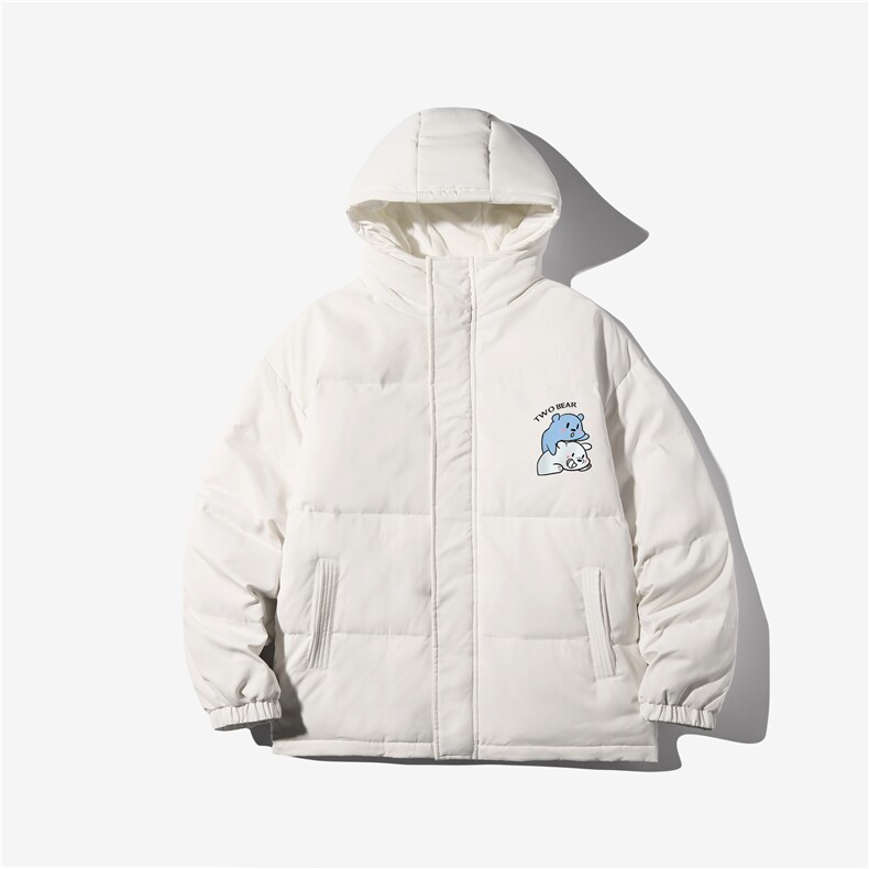 白底22冬季加绒加厚白鸭绒保暖宽松连帽羽绒服外套YR142P225控298,男装羽绒服,电商A247-1