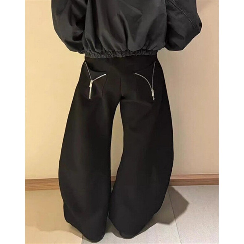 西装裤男女宽松显瘦休闲拖地裤潮流时尚常规阔脚裤 KX024图片
