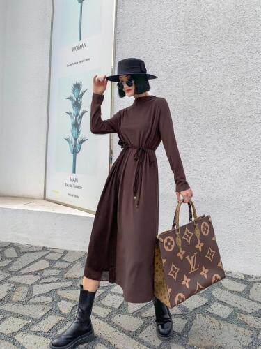 冬季貂绒连衣裙，女装连衣裙，红燕子