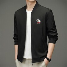 夹克男装2023春季新款商务休闲立领纯色宽松外套夹克中年男士外套，男装夹克，电商B212（原钱塘6029）