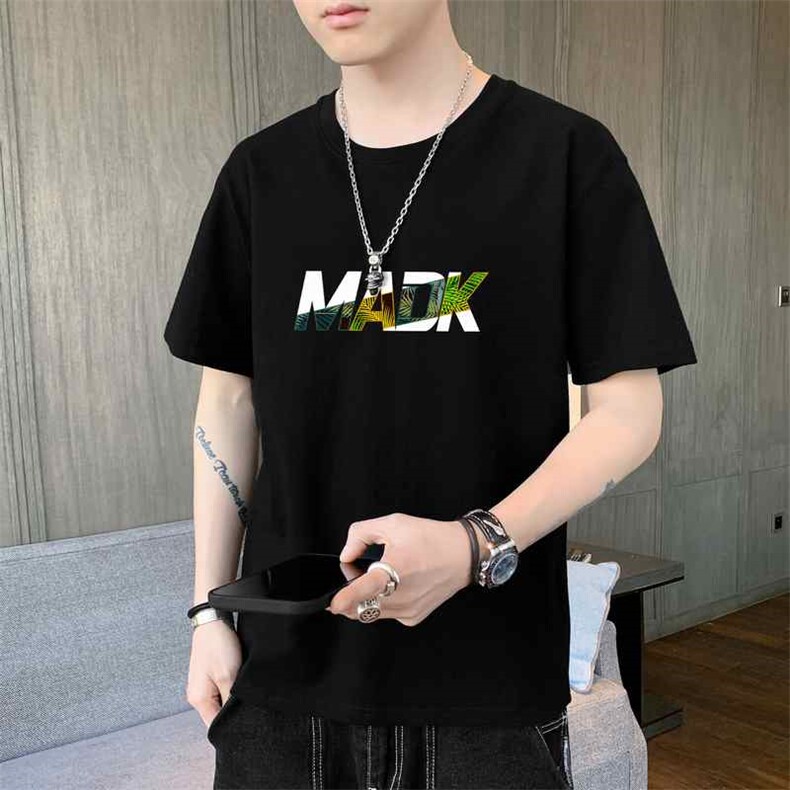 2026夏季新款薄款潮流字母印花圆领短袖T恤大码1210-2-DT171-P10，男装T恤，星座1816-2（原1210–2）