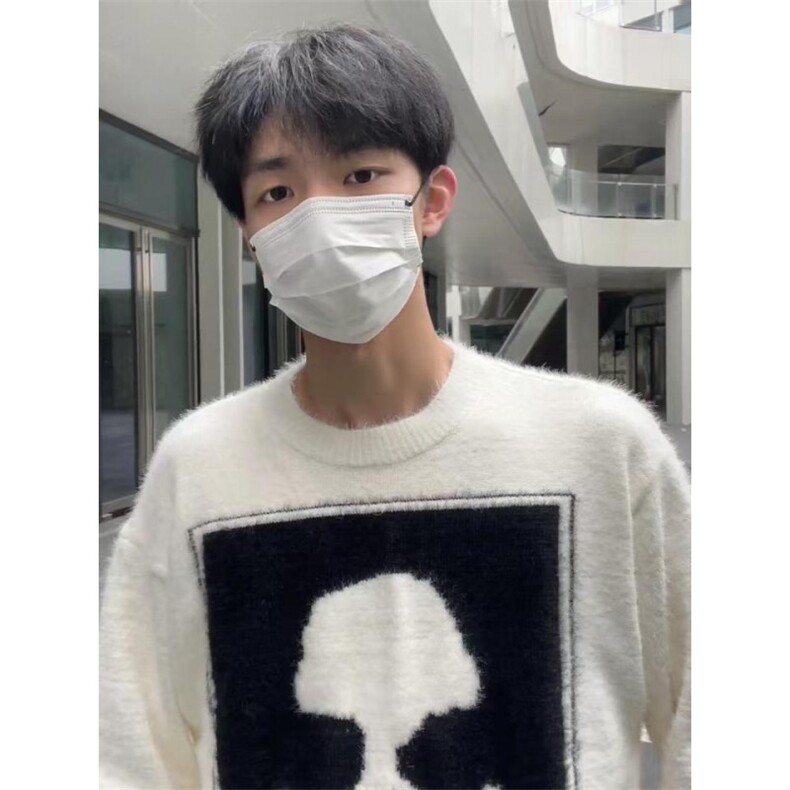【有货】7138HH-特P50水貂绒骷髅头毛衣男圆领针织衫外套秋冬季,男装针织衫/毛衣,星座1007（原301D）