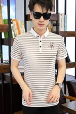 有带领短袖男t恤2021夏季新款潮流polo衫半袖衬衫领体恤T9004-P40，男装Polo衫，星座509