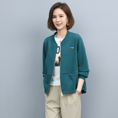 春秋短外套女2025新款百搭棒球服中年女士夹克休闲开衫上衣,女装卫衣/绒衫,独衣靓