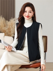 棉马甲女纯色拼接格子休闲时尚简约加棉马甲，女装棉衣/棉服，曼沙奕珂
