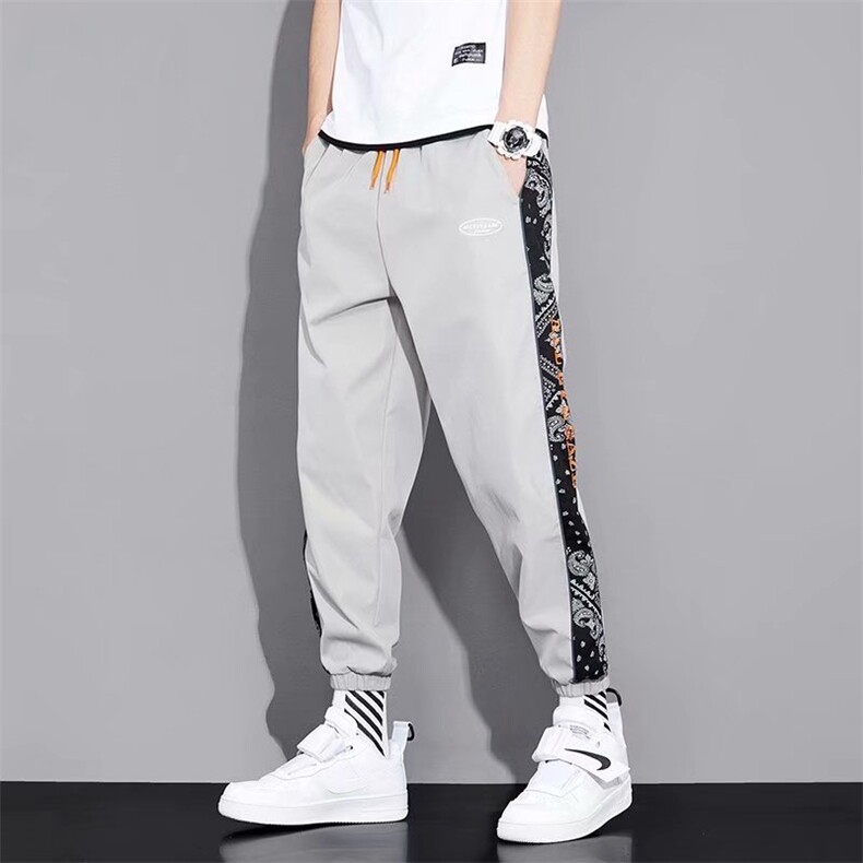 2023夏季新款潮牌修身束脚宽松九分裤韩版百搭休闲裤男 K507-P28图片