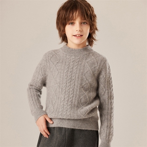 2025秋冬新款女羊绒衫100%纯山羊绒圆领纯色厚款宽松休闲针织套衫，童装儿童羊绒衫，旭泰羊绒