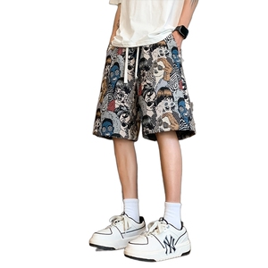 K203-P32 控49 新款现货夏季宽松男士提花休闲短裤图片