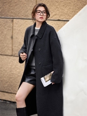 2025年冬季中长款高端羊毛呢子大衣双面羊绒毛呢外套，女装双面呢大衣，简韵佳