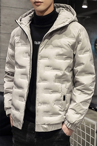 现货足主推短款连帽压花轻薄学生夹克羽绒服面包服班服团体服图片