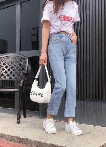 牛仔烟管裤，女装，时尚姐妹