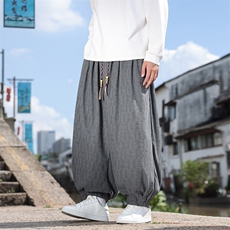 2025秋冬风灯芯绒复古灯笼裤宽松束脚超大码M-9XL2538-P65，男装休闲裤，电商A057B