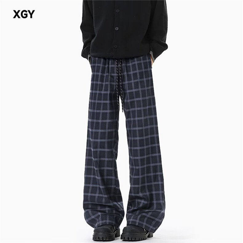 新款宽松韩版潮流GZ百搭裤子坠感阔腿拖地长裤-XZ881-网络图图片