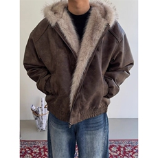 美式复古毛领座山雕棉服男款秋冬季重磅皮毛一体夹克外套M2229，男装夹克，星座1116A（原606A-3）