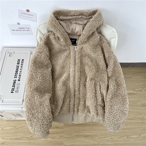 美式加厚羊羔毛棉衣外套女男冬季保暖连帽棉服M0782-P95图片