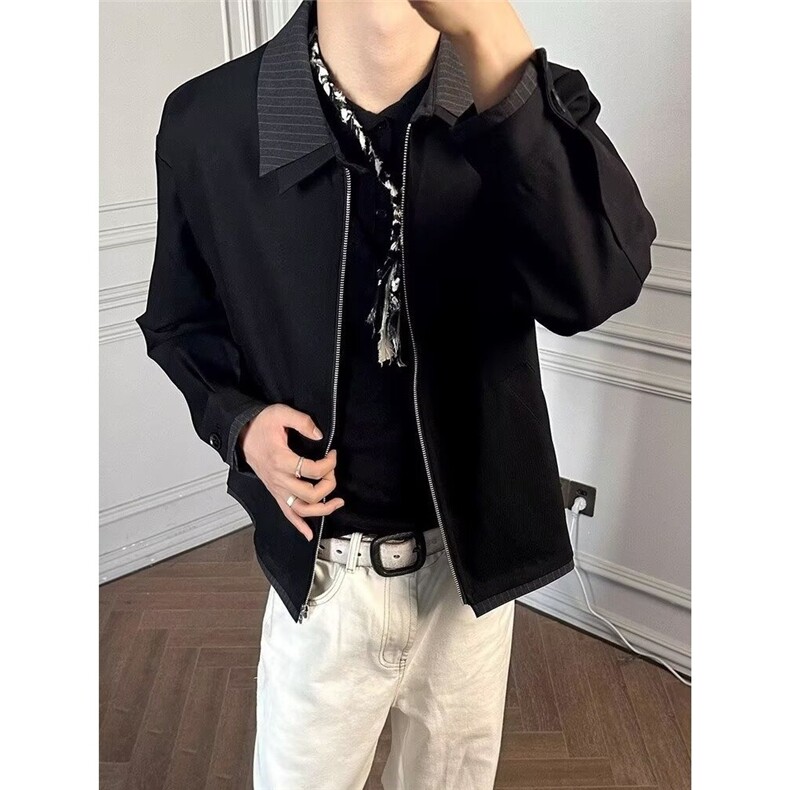 网图现货新款潮流假俩件外套双领夹克RZY227-P88，男装夹克，星座1005-4