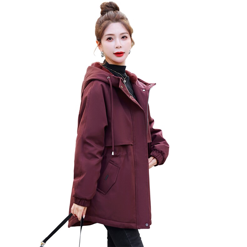 现货Ｓ-3ＸＬ加绒加厚大码胖ＭＭ派克服时尚百搭减龄外套,女装大码女装,妃曼