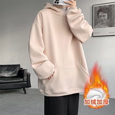 8XL-M连帽卫衣硬挺连帽卫衣男美式复古重磅帽衫加绒外套WY9105P68，男装卫衣，电商B238