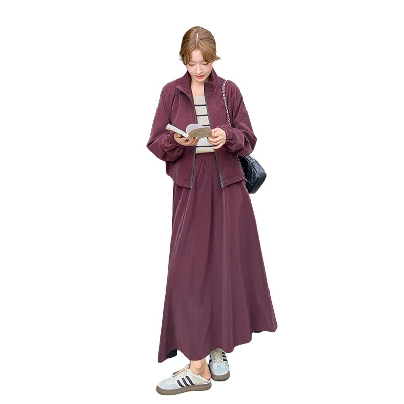 :秋装新款时尚休闲PU皮外套半身裙两件套2C135-6813P185K258,女装套装/套裙,2C135