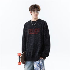 现货/秋季新款扎染重磅刺绣卫衣男B219A-ZY251-P48加绒P53控78，男装卫衣，电商B219A