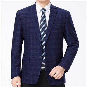 时尚西服春秋季男士商务休闲宽松中年正装西装外套男西服男装图片