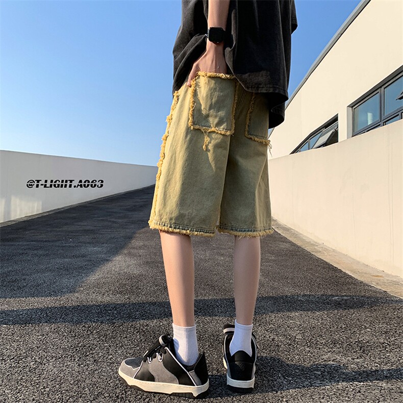 2023年夏季美式高街新款牛仔短裤五分裤货号DK65P55控价78,男装牛仔裤,电商A063