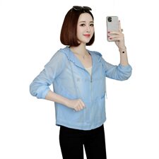 防晒衣女2021夏季新款韩版防晒服防紫外线薄款时尚百搭连帽外套女，女装短外套，依恋蒂丝