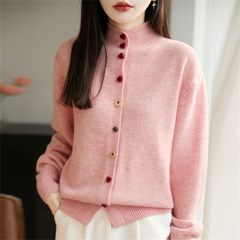 2026年秋季时尚百搭通勤简约休闲开衫，女装针织衫/毛衣，郡淞羊绒