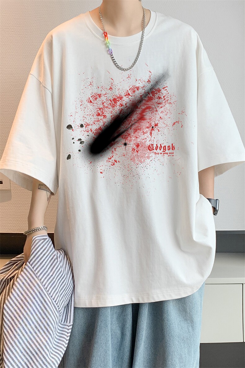 已注册/夏季内景纯棉帅气炸街短袖T恤男青年宽松体恤潮DT9656/P25,男装T恤,电商B316