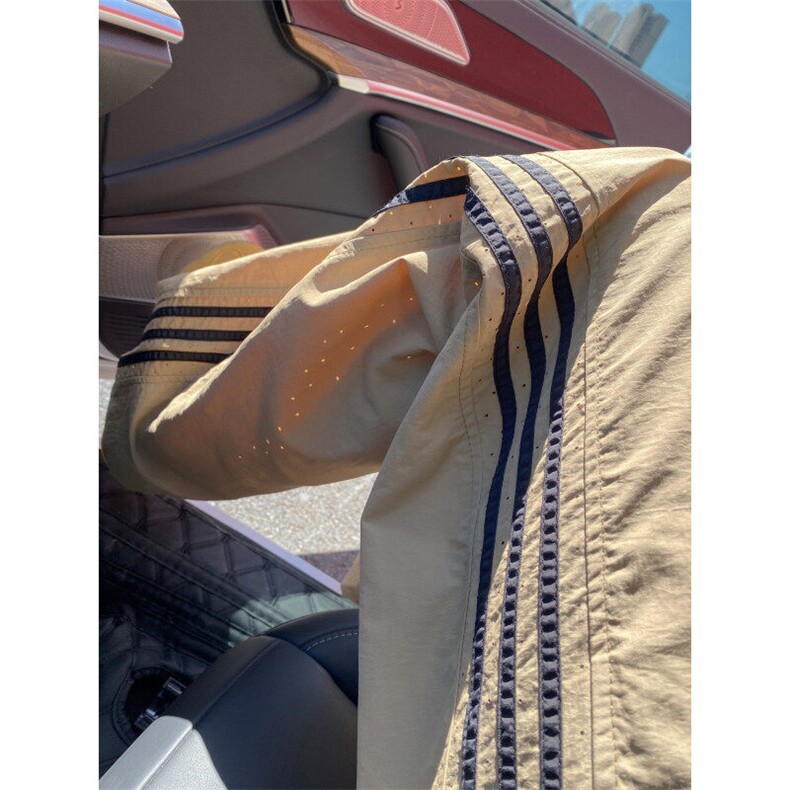 抖音品质夏季新款透气冰丝条纹宽松休闲裤B315-K24153-特p35控68,男装休闲裤,电商B315
