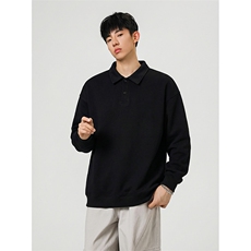 抖音得物高品质二开26春装美式高街结构设计POLO翻领卫衣外套W77，男装Polo衫，电商A486