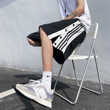 高街短裤男宽松潮流夏季休闲排扣运动潮XZ1004-1DK618P25控38，男装休闲裤，星座715