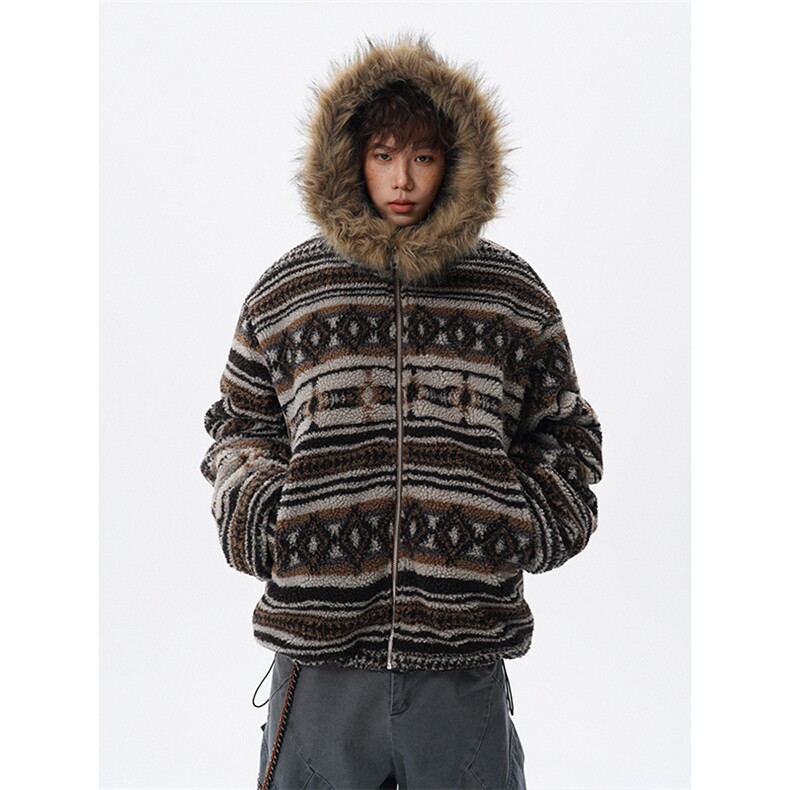 5XL-MMY1714-P168费尔岛棉衣男民族风座山雕羊羔毛提花550g，男装民族服装，电商D206-1