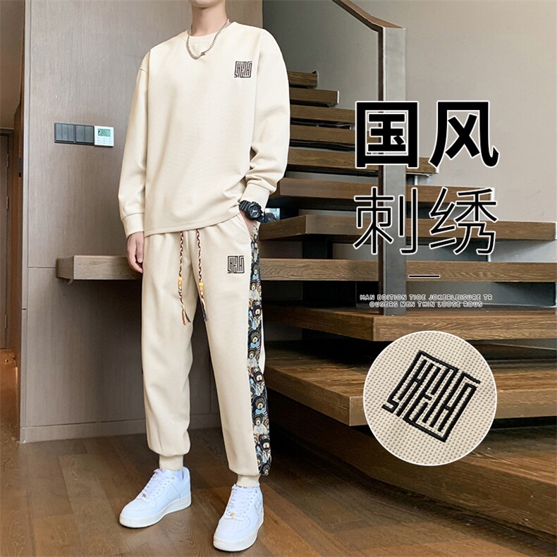 秋季大码男士M-8XL休闲字母印花男士运动套装男大码,男装休闲套装,星座209