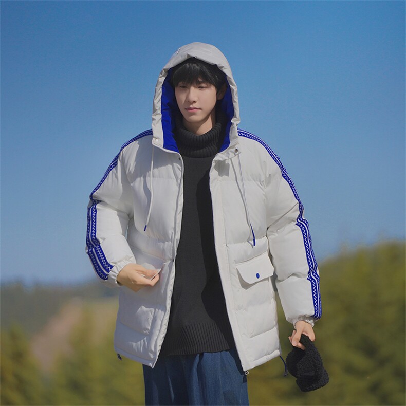 港风潮牌新款织带连帽棉服潮流保暖棉衣M086-P95控139图片