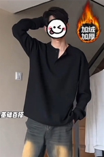 特批P25无差价冬季抖音长袖T恤男加绒内搭打底衫男T1748J加绒，男装T恤，电商A001-1