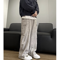 网图扎染脏脏裤美式工装复古直筒休闲宽松百搭长裤K2639-P55，男装工装外套，星座1213