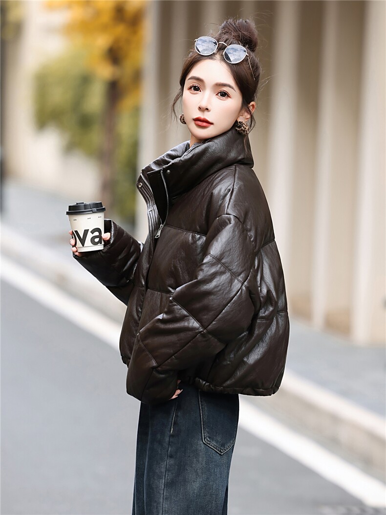 蛋白皮短款羽绒服女冬季2026新款小个子今年流行宝款加厚保暖外套,女装羽绒服,意芙