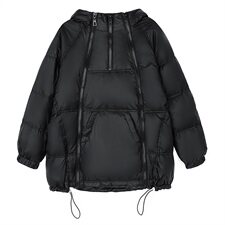 2020冬新款宽松大码双拉羽绒服卫衣衣时个性潮流面包服子，女装羽绒服，辉之琳