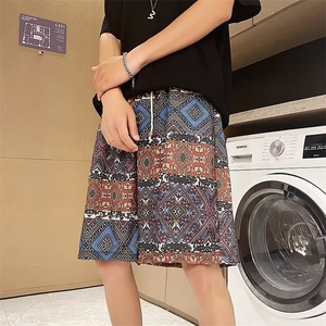 帛跃民族风短裤夏季男休闲抽绳沙滩裤青少年潮宽松  K1144图片