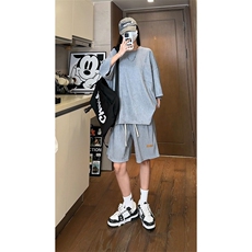 现货TZ755-特批45控78高质感高克重套装圆领大码T恤短袖短裤，男装牛仔裤，电商A059